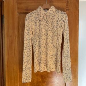 Acne Studios Floral Print Polo Top